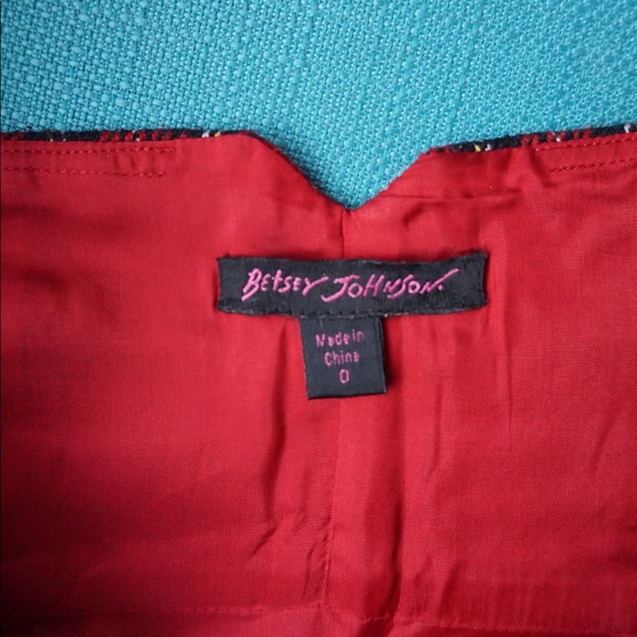 BETSEY JOHNSON Red Plaid Belted Pencil Skirt - Picture 7 of 8
